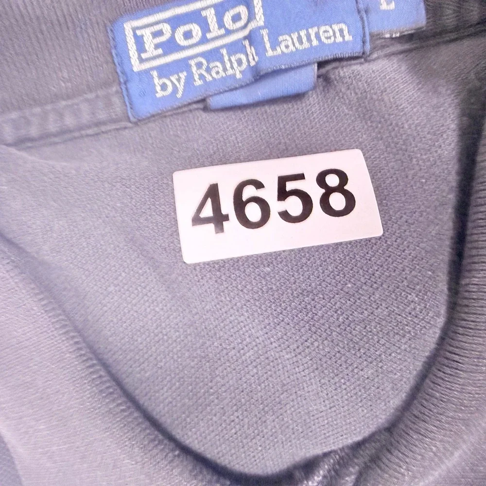 Vintage Polo Ralph Lauren Long Sleeve Polo Men L Black Fade Classic Pony Utility